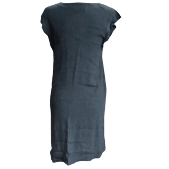 Kosmika Black Sleeveless V-Neck Dress Made in Italy 100% Viscose Size Small - Picture 2 of 5